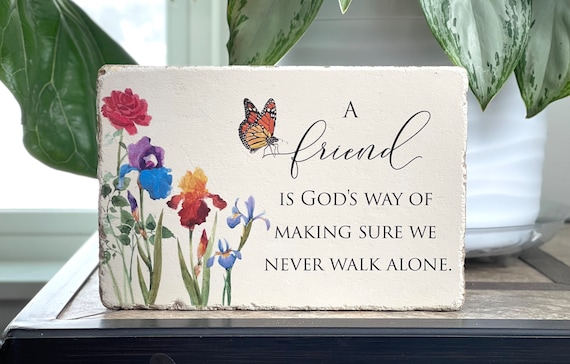 A beautiful gift for a friend’s home or garden. Concrete 6x9x2 and 10 pounds. Vibrant hand painted accents. Free US Shipping