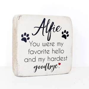 Pet Memorial Stone. 6x6 PERSONALIZED Burial Marker. Tumbled Concrete Paver Stone. Outdoor or Indoor Dog or Cat Memorial Stone. Pet Marker image 5