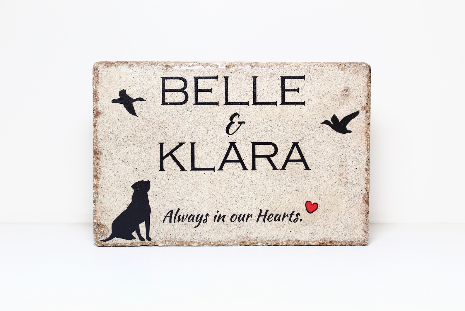 6x9 Pet Memorial Stone. Hunting Dog Memorial. Tumbled Etsy