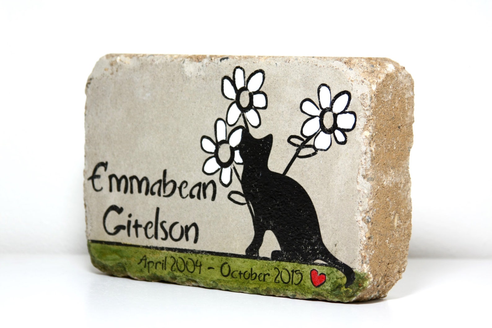 PERSONALIZED Cat Memorial Stone. 6x9 Burial Marker. Tumbled Etsy