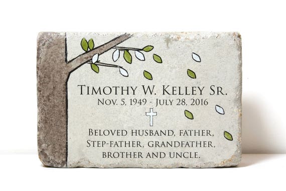 Memorial Stone. Memorial Gift. 6x9 Tumbled (Concrete) Paver. Remembrance Stone. In loving memory gift. Custom Sympathy Garden Stone