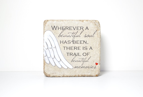 Memorial Stone. 6x6 Handcrafted Indoor or Outdoor Sympathy Gift.  Ready to ship and FREE US Shipping.