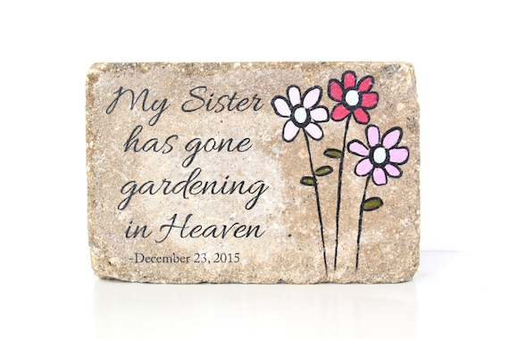 Personalized Memorial Stone for Sister / 6x9 Home or Garden Decor / Indoor or Outdoor Sympathy Gift/ 6x9 Concrete Rustic Decor