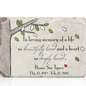 Memorial Stone. Memorial Gift. 6x9 Tumbled (Concrete) Paver. Remembrance Stone. In loving memory gift. Custom Sympathy Gift. Funeral Gift