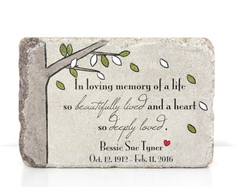 Memorial Stone. Memorial Gift. 6x9 Tumbled (Concrete) Paver. Remembrance Stone. In loving memory gift. Custom Sympathy Gift. Funeral Gift