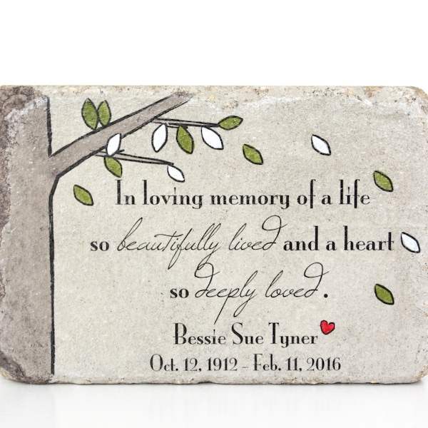 Personalized Memorial Stone: Handcrafted Concrete Remembrance Gift