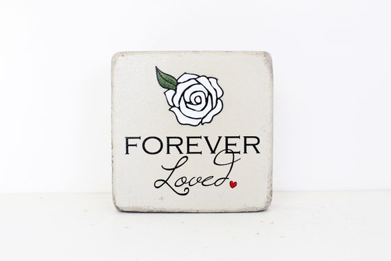 Memorial Stone. 6x6 Handcrafted Indoor or Outdoor Sympathy Gift.  Ready to ship and FREE US Shipping.