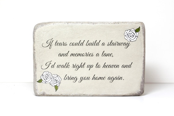 Remembrance Stone. READY TO SHIP. Garden Decor/ Sympathy Gift/ Garden Stone/ Indoor or Outdoor/ 6x9 Concrete Rustic Decor | Free Shipping