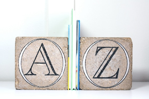 Bookends- Personalized Letters/  Nursery Decor/ Child Bookend/ Rustic Bookends/ Initials/ Alphabet Bookends