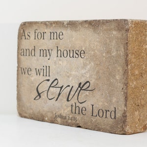 Rustic Garden Decor or Bookend. As for me and my house we will serve the Lord. Joshua 24:15 afbeelding 2