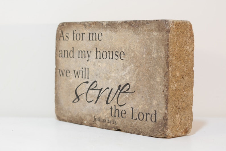 Rustic Garden Decor or Bookend. As for me and my house we will serve the Lord. Joshua 24:15 afbeelding 2