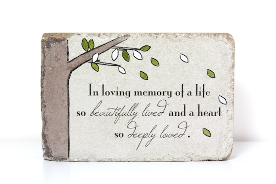 READY TO SHIP. Memorial Gift. 6x9 Tumbled Concrete. Indoor/ Outdoor Remembrance Stone. In loving memory gift. Sympathy Gift. Funeral Gift.