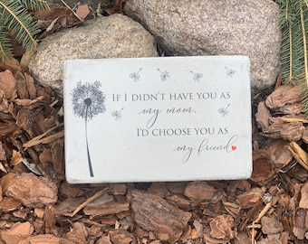 6x9 Garden stone for Mom.  Perfect gift for a Mom on Mothers Day. Indoor/ Outdoor Use. FREE US SHIPPING. Could be personalized on bottom.