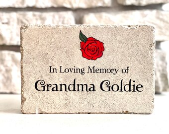 Personalized Memorial Stone, Hand-Painted Concrete Remembrance Paver