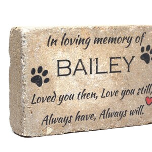 Pet Memorial Stone. 6x9 CUSTOM Burial Marker. Tumbled Concrete Paver Stone. Outdoor or Indoor Dog or Cat Memorial Stone. Pet Marker image 2