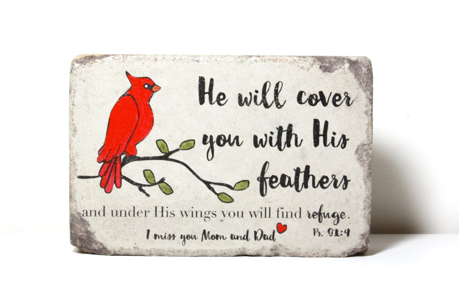 Personalized Remembrance Stone, Cardinal Sympathy Gift
