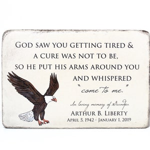 Personalized Eagle Memorial Stone. Outdoor or Indoor Use. 6x9x2 Concrete Paver. Remembrance Stone for Memorial Garden. Free US Shipping