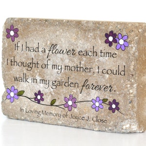 Memorial Garden Stone. Garden Decor/ Sympathy Gift/ Garden Stone/ Indoor or Outdoor/ 6x9 Concrete Rustic Decor/ In Memory of image 2