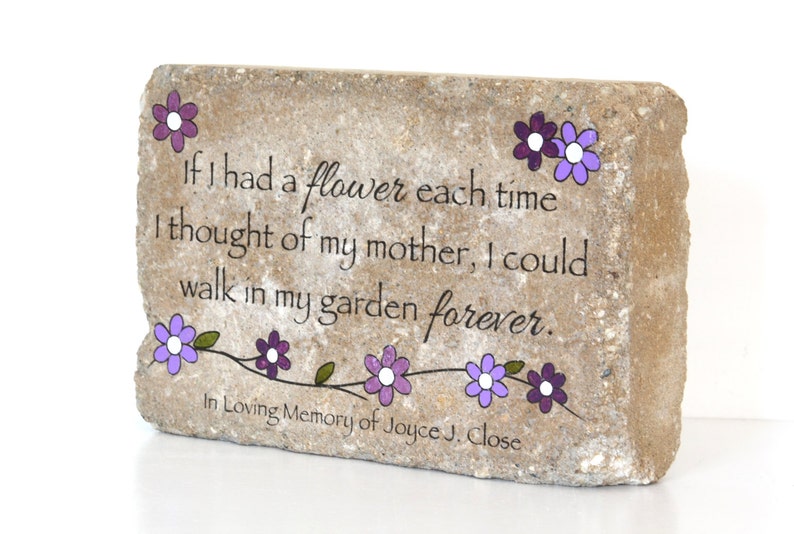 Memorial Garden Stone. Garden Decor/ Sympathy Gift/ Garden Stone/ Indoor or Outdoor/ 6x9 Concrete Rustic Decor/ In Memory of image 2