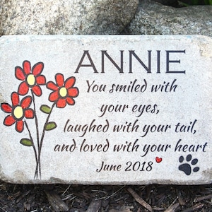 Pet Memorial Stone. 6x9 CUSTOM Burial Marker. Tumbled (Concrete) Paver Memorial. Outdoor or Indoor Dog or Cat Memorial Stone. Pet Marker