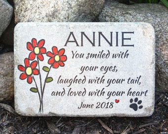 Pet Memorial Stone. 6x9 CUSTOM Burial Marker. Tumbled (Concrete) Paver Memorial. Outdoor or Indoor Dog or Cat Memorial Stone. Pet Marker