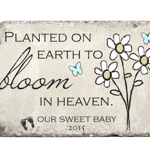 Miscarriage Memorial Stone. PERSONALIZED Gift. 6x9 Tumbled (Concrete) Paver. Baby Remembrance Stone. Planted on Earth. Infant Loss Gift