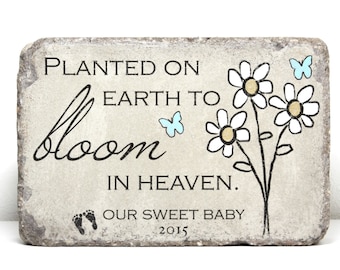 Miscarriage Memorial Stone. PERSONALIZED Gift. 6x9 Tumbled (Concrete) Paver. Baby Remembrance Stone. Planted on Earth. Infant Loss Gift
