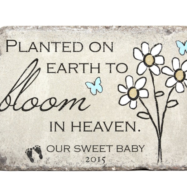 Miscarriage Memorial Stone. PERSONALIZED Gift. 6x9 Tumbled (Concrete) Paver. Baby Remembrance Stone. Planted on Earth. Infant Loss Gift
