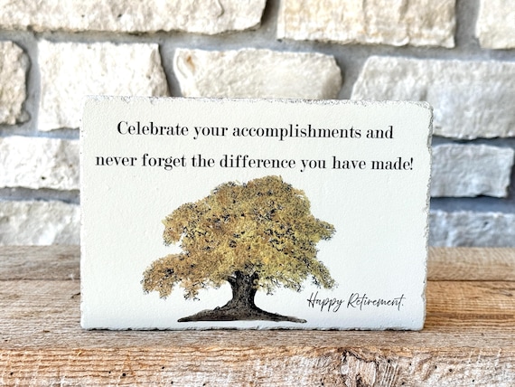Retirement Stone. Indoor/Outdoor Use.  6x9 Tumbled (Concrete) Paver. Gift for Home or Garden. Bigger size available.