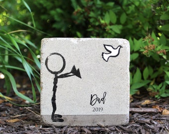 6x6 Concrete Memorial Stone. Bookend. Garden decor. Rustic tumbled concrete.  Sympathy/ Peace/ Hope for a New Day/ Surrender. 6x9, 9x12 also