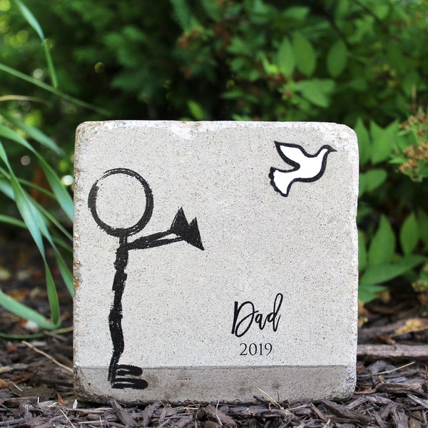 6x6 Concrete Memorial Stone. Bookend. Garden decor. Rustic tumbled concrete.  Sympathy/ Peace/ Hope for a New Day/ Surrender. 6x9, 9x12 also