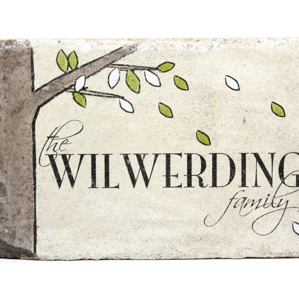 Personalized Last Name Stone, Rustic Family Name Garden Decor