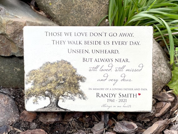 Personalized Oak Tree Memorial Stone, Handcrafted Concrete Remembrance Paver - 6x9 or 9x12