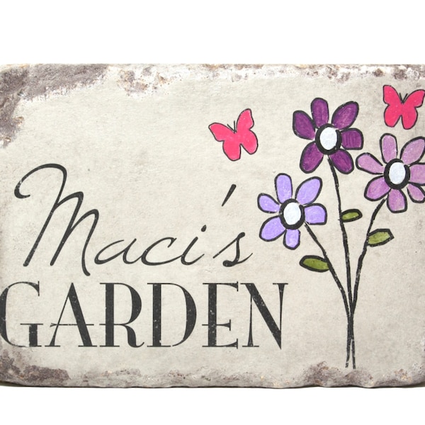 Personalized Memorial Garden Stone, Handcrafted Concrete Gift