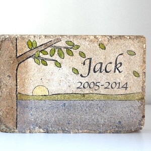 Memorial Stone. PERSONALIZED Memorial Gift. 6x9 Tumbled Concrete Paver. Remembrance Stone. In Loving Memory. Indoor/ Outdoor Memorial image 3