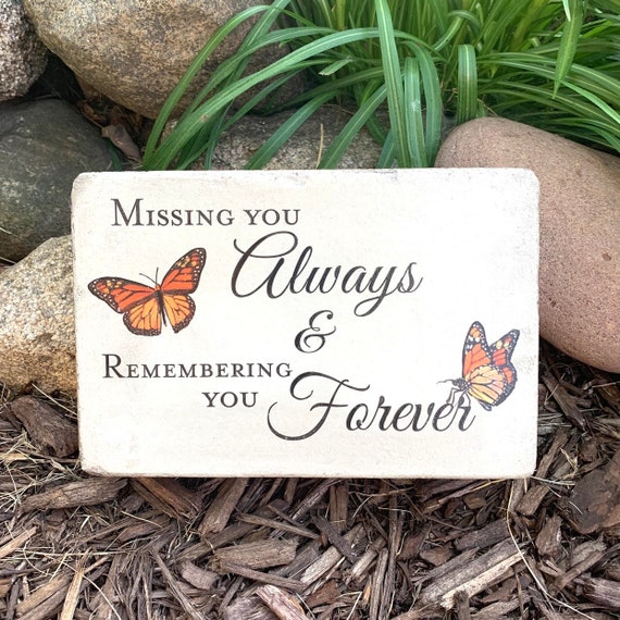 Ready To Ship Butterfly Memorial Stone. 6x9 Concrete Indoor or Outdoor Sympathy Gift. Ready to Ship or Personalized in 2-3 days