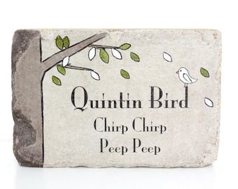 Personalized Bird Memorial Stone - Concrete Sympathy Gift