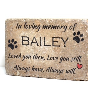 Pet Memorial Stone. 6x9 CUSTOM Burial Marker. Tumbled Concrete Paver Stone. Outdoor or Indoor Dog or Cat Memorial Stone. Pet Marker image 3