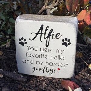 Pet Memorial Stone. 6x6 PERSONALIZED Burial Marker. Tumbled Concrete Paver Stone. Outdoor or Indoor Dog or Cat Memorial Stone. Pet Marker image 4