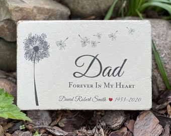 Memorial Stone. Indoor/Outdoor Use.  6x9 or 9x12 Tumbled (Concrete) Paver. Personalized Remembrance Stone for Home or Garden