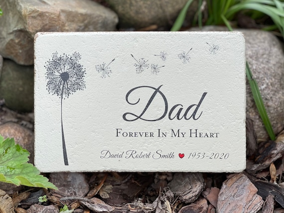 Memorial Stone. Indoor/Outdoor Use.  6x9 or 9x12 Tumbled (Concrete) Paver. Personalized Remembrance Stone for Home or Garden