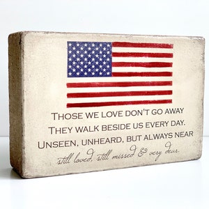 6x9 Flag Remembrance Stone for Indoor or Outdoor. Patriotic Garden Decor or Sympathy Gift. Gift for Veteran. Ready to Ship. Free US Shipping image 3