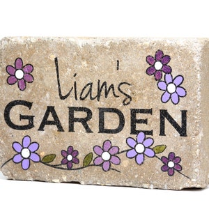 Custom Garden Stone. 6x9 Personalized Garden Stone. Rustic Concrete Paver. Name Garden Sign. Personalized Name Stone. Outdoor Decor. image 2