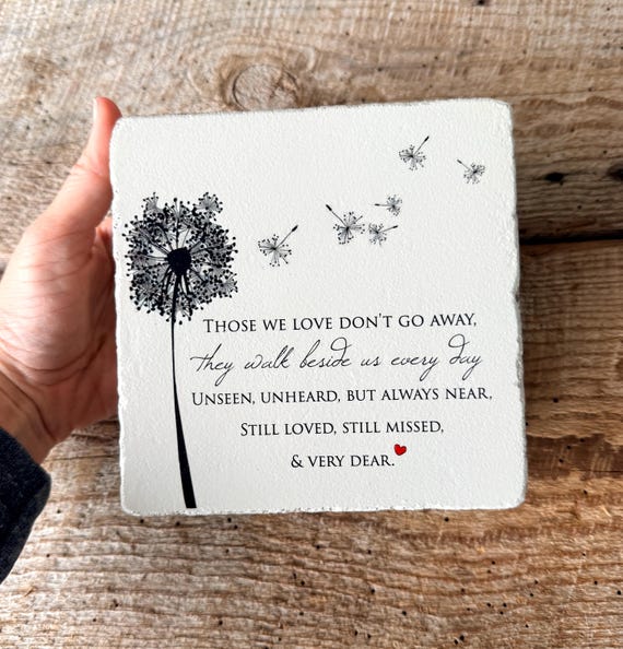 Dandelion Memorial Stone, Handcrafted Concrete Sympathy Gift. 6x6
