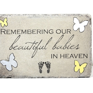 Miscarriage Memorial Stone. PERSONALIZED Gift. 6x9 Tumbled Concrete Paver. Baby Remembrance Stone. In loving memory gift. Infant Loss Gift image 1