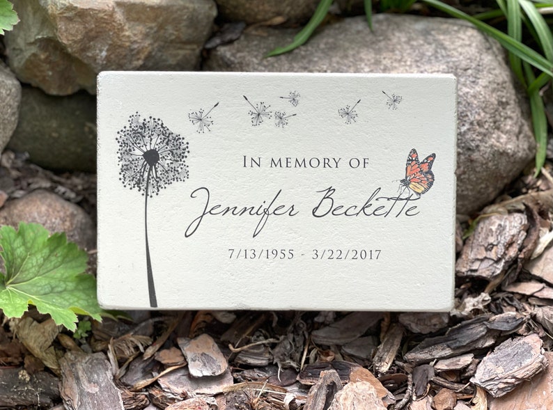 6x9 Concrete Memorial Stone. PERSONALIZED Memorial Gift. Remembrance Stone. In loving memory gift. Custom Sympathy Gift image 3