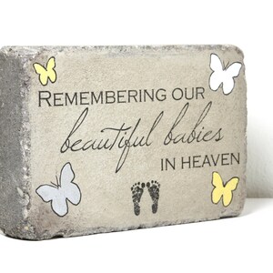 Miscarriage Memorial Stone. PERSONALIZED Gift. 6x9 Tumbled Concrete Paver. Baby Remembrance Stone. In loving memory gift. Infant Loss Gift image 3