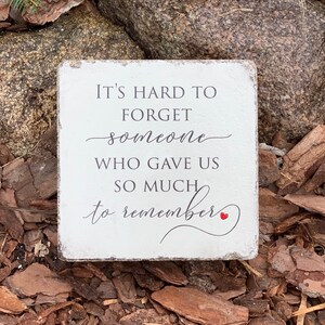 Memorial Stone. 6x6 Handcrafted Indoor or Outdoor Sympathy Gift. Ready to ship and FREE US Shipping. image 3