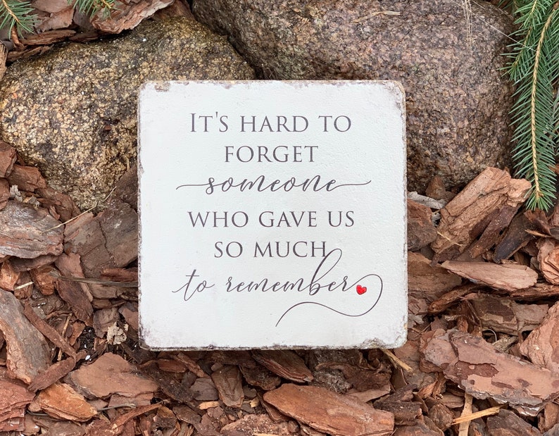 Memorial Stone. 6x6 Handcrafted Indoor or Outdoor Sympathy Gift. Ready to ship and FREE US Shipping. image 3