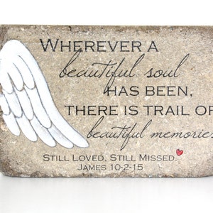 Memorial Stone. PERSONALIZED Memorial Gift. 6x9 Tumbled Concrete Paver. Remembrance Stone. Indoor/ Outdoor. Custom Sympathy Gift image 3